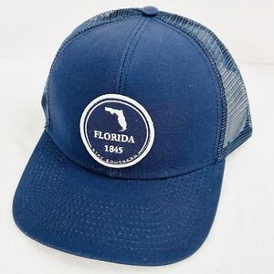 The State Company‎ Florida Circle Patch Trucker Hat Cap Adjustable Dark Blue